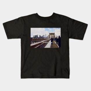 Brooklyn Bridge Winter in New York Kids T-Shirt